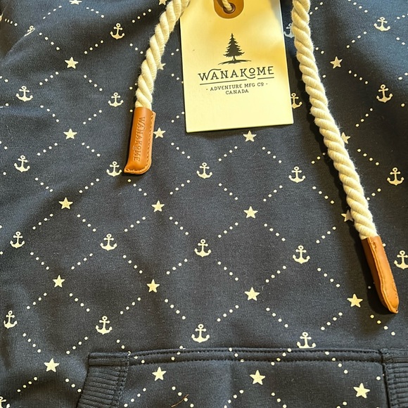 Wanakome Navy Anchor Hoodie, Size Small, NWT - Picture 2 of 5
